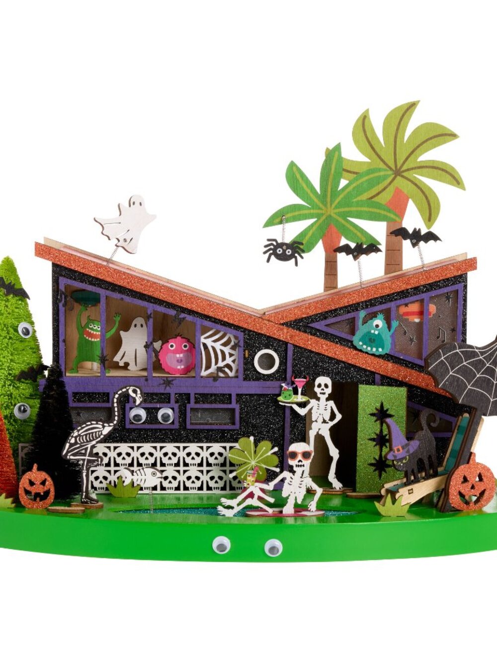 Mid-Century Modern MCM Halloween House LED Lights Retro with Timer New in Box